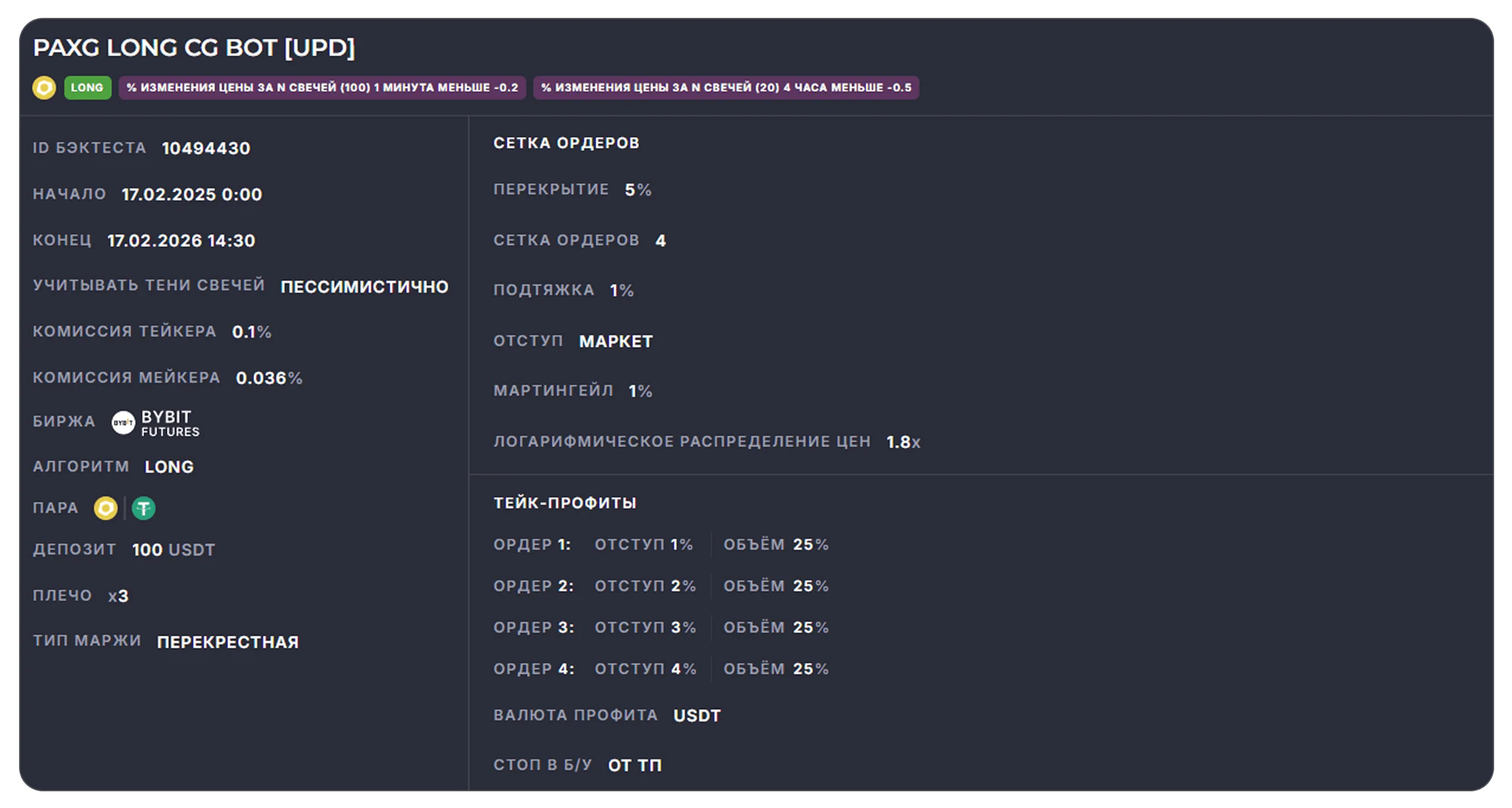 PAXG Long CG Bot